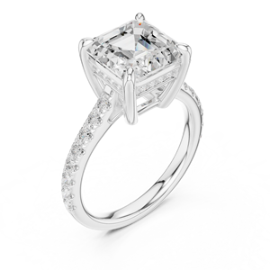 แหวนเพชรทรง Asscher สวยงาม ได้รับการรับรองจาก GRA ตัวเรือนทองคำขาว 14K เหมาะสำหรับเป็นของขวัญในโอกาสหมั้นหรือวันครบรอบ - Product Image 5