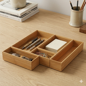 Bamboo Flatware <b>Drawer</b> Organizer Wooden <b>Storage</b> Tray for Kitchen Cabinet Countertop and Dining Room Use - Product Image 4