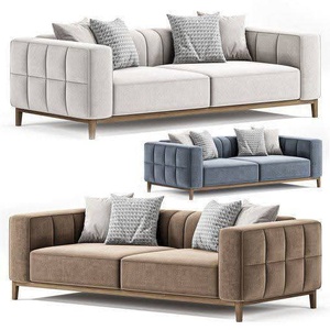 Sofá Moderno Acolchado para Sala de Estar, Sofá Cama de Dos Plazas con Patas de Madera para Apartamento o Salón - Product Image 1