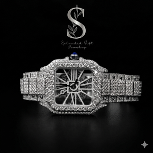 Reloj de Moissanita con Corte Brillante VVS, Cuadrado, Estilo Antiguo, Hip Hop, Lujo, Cuarzo, Moda, Negocios, Esfera de Cristal, Colección - Product Image 1