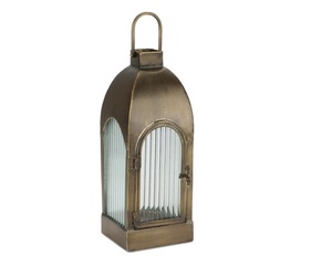 Bronze Finished Fantastic Design Metal <b>Lantern</b> Rectangle Shape <b>Lantern</b> with Handle <b>Candle</b> <b>Lanterns</b> for Outdoor & Home Decoration - Product Image 1