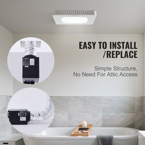 Ventilatore di Scarico per Bagno ad Alta Efficienza 110 CFM con Motore Interamente in Rame, Bassa Rumorosità 1.5sones, a Risparmio Energetico per Bagni - Product Image 5