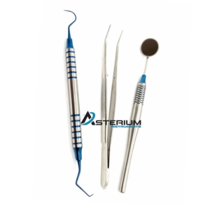 Kit de Instrumentos de Diagnóstico Dental ASTERIUM, Espejo de Examen de Acero Inoxidable, Pinzas Exploradoras, Juego de Herramientas de Inspección para Cuidado Bucal - Product Image 1