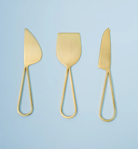 Excellent Stainless Steel & Brass <b>Cheese</b> <b>Sets</b> Of 4 Pieces Leaf Design Handle Sustainable Brass Handle <b>Cheese</b> Knives <b>Sets</b> - Product Image 5