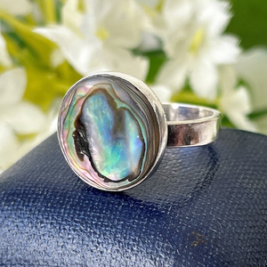 925 Silver Abalone <b>shell</b> Ring, Gemstone Ring, Gift For Her - Product Image 1