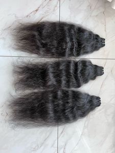 Extensions de cheveux humains Remy indiens vierges de haute qualité Longueur instantanée Double trame Lisse Jerry Curl Machine de matière première - Product Image 6