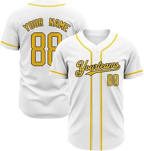 Maillot de baseball unisexe de haute qualité, chemises boutonnées, vêtements de sport d'équipe, logo personnalisé, 100% polyester, séchage rapide, respirant, col en V - Product Image 4