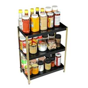 Organizador Expandible Bajo Fregadero de 2 Niveles, Estante de Almacenamiento Ajustable en Altura para Gabinete de Cocina, Estante Utilitario de Acero al Carbono Metálico, Negro - Product Image 2