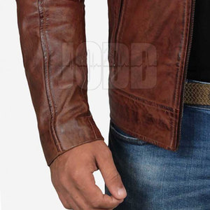 Chaqueta de Cuero Vacuno para Hombre de la Mejor Calidad, con Cuello Alto y Logotipo Frontal, Colores Personalizados, Precio al por Mayor - Product Image 5