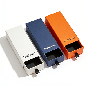 Boîte à bijoux personnalisée en papier kraft écologique avec tiroir, doublure en éponge et revêtement UV pour bagues, colliers et accessoires - Rose poudré - Product Image 3