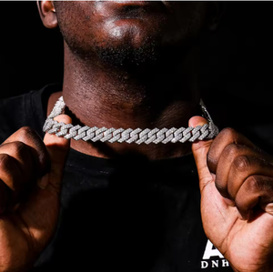 Aniva Cadena Cubana de Oro Blanco de 10K con Moissanita de Corte Brillante Redondo, Certificación IGI, 6MM-16MM, 14-30 Pulgadas, Estilo Hip Hop Iced Out para Hombre - Product Image 4