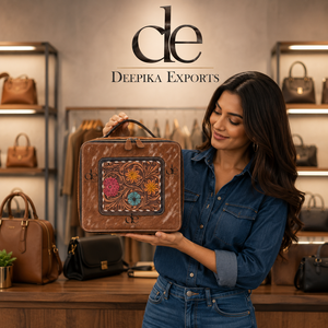 Latest Arrival Hand Tooled Leather Big Size Jewelry Storage <b>Box</b> Organizer Cowhide Travel Case Necklace Ring Earrings <b>Box</b> - Product Image 6