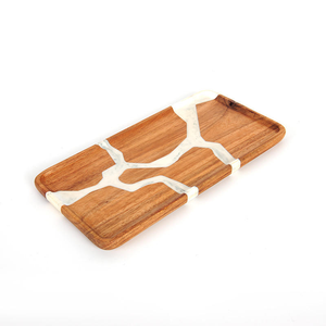 Creative Resin Kungfu Tea Cup Solid Wood Platter Crystal <b>Epoxy</b> Wood Resin Dried Fruit Serving Tray - Product Image 3