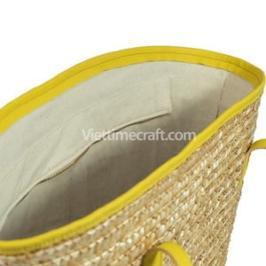 Viettimecraft, Bolso de Paja Tejido a Mano Sostenible de Japón, Color y Tamaño Personalizables, Dos Tamaños, Para Todas las Temporadas, Artesanía Vietnamita, Venta al Por Mayor - Product Image 3