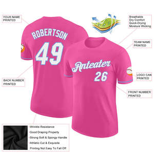 Camiseta de Béisbol Rosa Personalizada de Moda al por Mayor para Mujer, Camisa de Equipo Estilo Urbano Y2K, Marca Privada OEM, Proveedor de Camisetas para Hombre de EE. UU. - Product Image 2