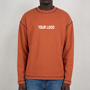 Nueva Sudadera de Hombre con Cuello Redondo, Logotipo Bordado Personalizado, Estilo Stonewashed, Manga Larga, Hombros Caídos, Ligera, para Invierno - Product Image 4