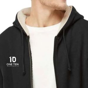 Sherpa <b>Lined</b> Zip Hooded Sweatshirt Warm Full Zip Hoodie Soft <b>Fleece</b> <b>Lined</b> <b>Jacket</b> Comfortable Winter Casual Outerwear for Men - Product Image 3