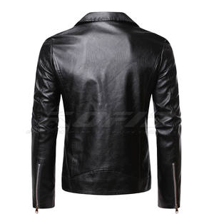 Veste en cuir pour homme, tendance, coupe ajustée, moderne, décontractée, veste de mode pour l'extérieur, veste en cuir pour homme - Product Image 2
