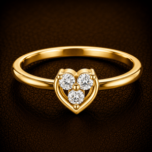 Bague en or jaune 14K 18K avec diamant de laboratoire taille brillant rond, style minimaliste romantique, vente en gros - Product Image 1