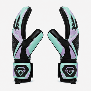 Gants de gardien de but OXYTAG rouge, blanc, noir, à doigts entiers, respirants, antidérapants, avec sangle de poignet réglable - Product Image 1