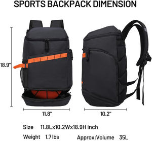 Sac à dos de basketball extra spacieux, sac de sport athlétique, construction durable, plusieurs poches de rangement, confortable et réglable - Product Image 3