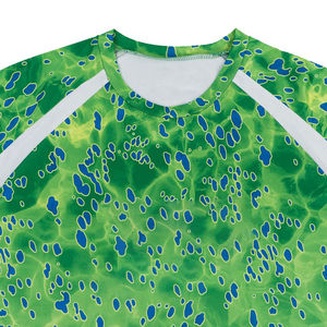 เสื้อตกปลาแขนยาวผู้ชาย ลายเขียว-น้ำเงิน แห้งเร็ว ระบายอากาศดี UPF 50+ โพลีเอสเตอร์ 100% เสื้อผ้าสำหรับกิจกรรมกลางแจ้ง - Product Image 5
