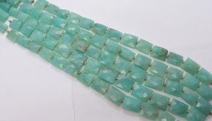 Cuentas de Amazonita Natural Facetadas en Forma de Cachorro, Cuentas de Amazonita Cuadradas Planas en Forma de Cubo y Rectángulo, Cuentas de Piedras Preciosas de Amazonita de 10 Pulgadas - Product Image 5