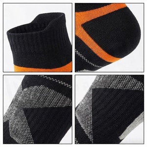 Ankle <b>Socks</b> Black Orange Geometric Pattern Breathable <b>Running</b> <b>Socks</b> for Adults Summer Season - Product Image 4