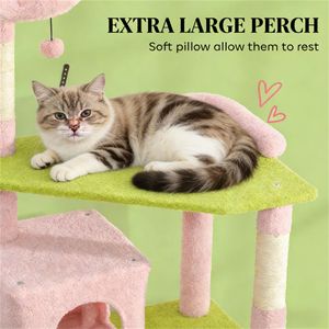 Grande tour rose pour chat, structure d'escalade et griffoir - Product Image 2