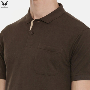 เสื้อโปโลชายสีน้ำตาล แขนสั้น ผ้าฝ้ายอ๊อกซ์ฟอร์ด สีพื้น ดีไซน์กระเป๋าเสื้อ สวมใส่สบาย ทรงปกติ ไซส์ใหญ่ เสื้อยืดโปโลชาย - Product Image 6
