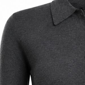 Women's Charcoal <b>Long</b> <b>Sleeve</b> <b>Golf</b> Polo Shirt Classic Athletic <b>Top</b> Comfortable <b>Golf</b> Clothing for Outdoor Activities Training - Product Image 4