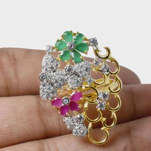 Anillo de compromiso ajustable de rubí Kundan Polki con circonita cúbica, anillo llamativo de rubí, joyería nupcial, joyería tradicional - Product Image 3