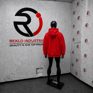Oversized <b>Red</b> Zip Up <b>Hoodie</b> <b>Men</b> Streetwear Full Zipper Hooded Sweatshirt Drop Shoulder Black Contrast Stitching Casual Wear Fits - Product Image 4