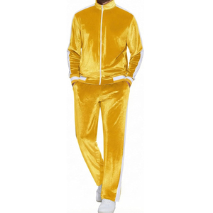 Ensemble de survêtement décontracté 2 pièces en velours épais pour homme – Veste zippée et pantalon de fitness - Product Image 3