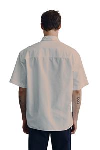 Alta calidad Loose Fit Transpirable Top Trending Enorme Ready Stock de 100% Oxford Cotton Men's Plain Half Sleeve Collar Shirts - Product Image 3