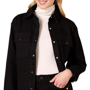 Veste en jean pour femme, style mi-long, haute qualité, effet usé et déchiré, décontractée, prix raisonnable, OEM - Product Image 4