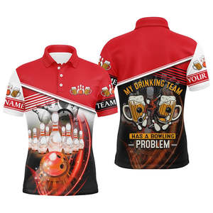 เสื้อโปโลชายพิมพ์ลายแบบ Dye Sublimation ผ้าโพลีเอสเตอร์ผสมสแปนเด็กซ์ 100% แห้งเร็ว - Product Image 1