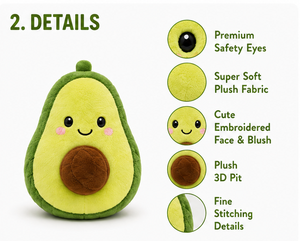Juguete Masticable para Perros de Felpa Suave Moderno con Forma de Aguacate, Juguete Duradero con Sonido para Aliviar la Ansiedad y para la Dentición de Cachorros - Product Image 4