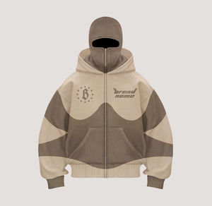 Conjunto de Sudadera con Capucha y Pasamontañas Estampado de Alta Calidad Unisex, Estilo Urbano para Hombre, Invierno, Personalizable con Marca - Product Image 2