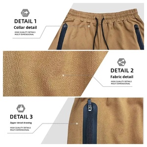 Pantalon de jogging taille US, logo personnalisé, en polyester, pour fitness, course à pied, sport, coupe ajustée, avec cordon de serrage central - Product Image 2
