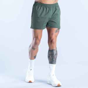Pantalones Cortos Deportivos de Secado Rápido para Hombre, Color Verde Oliva, con Bolsillos, Cintura Elástica, Tejido Casual - Product Image 5
