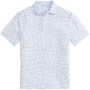 Camiseta de Golf SOSH4 Blanca con Estampado de Tiburón Azul Océano, Manga Corta de Poliéster, Logotipo Personalizado para Equipos - Product Image 1