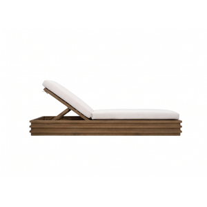 Tumbona de Madera de Teca Ajustable y Plegable para Exteriores, con Cojín, para Villa, Apartamento, Hotel, Patio - Product Image 4