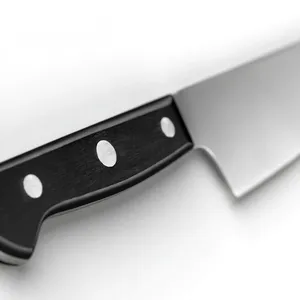 Couteau de Chef Classique 8 Pouces Lame Argentée Manche Riveté Noir Outil de Coupe de Cuisine pour Fruits Légumes Tranchage Découpe Cuisine Domestique - Product Image 4