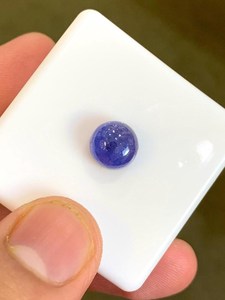 Cabochon de Tanzanite naturelle bleue ronde, pierre précieuse en vrac pour la fabrication de bijoux, bague, pendentif, collier - Product Image 1