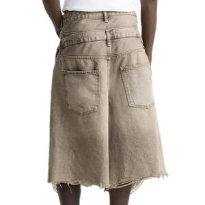 Men's Vintage Distressed Denim <b>Capri</b> Shorts Acid Washed Ripped Mid Waist Streetwear Casual NEXO INDUSTRIES Breathable - Product Image 2