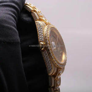 Latest Moissanite Diamond <b>Watch</b> Top Iced Out Gold Mechanical Diamond Luxury Gold VVS Moissanite <b>Watches</b> Unisex Branded <b>Watch</b> - Product Image 4
