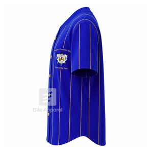 Camiseta personalizada de la hermandad Sigma Gamma Rho con logo bordado en la parte delantera, color azul y dorado, manga corta para mujer, ropa griega. - Product Image 4
