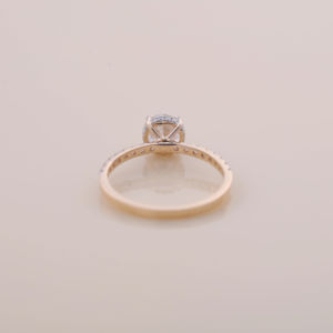 Anillo de Compromiso con Diamante Cultivado en Laboratorio de 1.02 Ct, Corte Redondo, Banda Pavé, Certificado IGI, Chapado en Rodio, Oro Amarillo, Blanco y Rosa de 18K - Product Image 5
