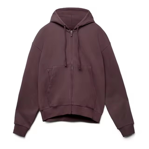 <b>Mens</b> Solid Color Zip-Up Hoodie <b>Sweatshirt</b> Regular Fit Fleece Casual Hooded Full Zip Pocket Design Autumn Wear - Product Image 1
